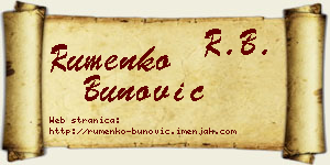 Rumenko Bunović vizit kartica